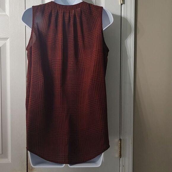 APT 9  brown and black sleeveless high low blouse  Sz M - Picture 3 of 4